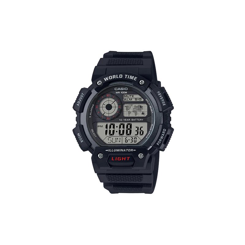 

Casio YOUTH series - disc digital display, fashionable outdoor sports, LCD display, sports waterproof and shockproof, quartz movement, AE-1400WH-1A чорний