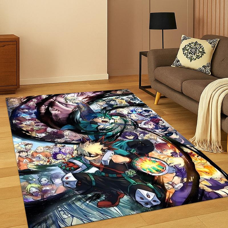 My Hero Academia Deku Bakugou Cartoon Anime Carpet Rug for Bedroom Living Room Sofa Doormat Home Decor,Kid Area Rug Non-slip