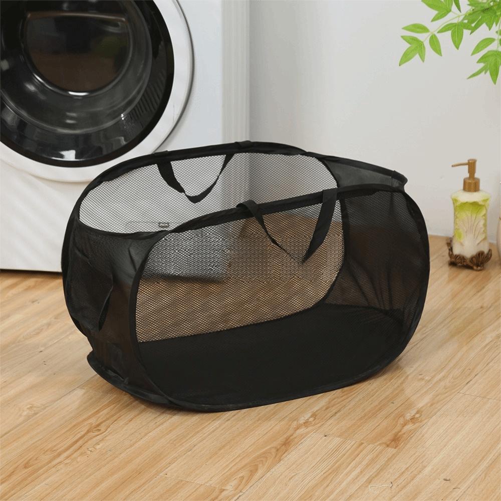 New Mesh Fabric Storage Basket 6 Colors Foldable Foldable Basket Dirty Clothes Basket Bathroom чёрный 1480₽