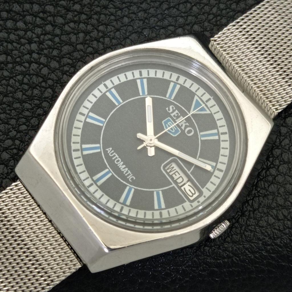 AUTOMATIC VINTAGE SEIKO 5 JAPAN 6309A MENS BLACK COLOR DIAL WATCH A702717-1