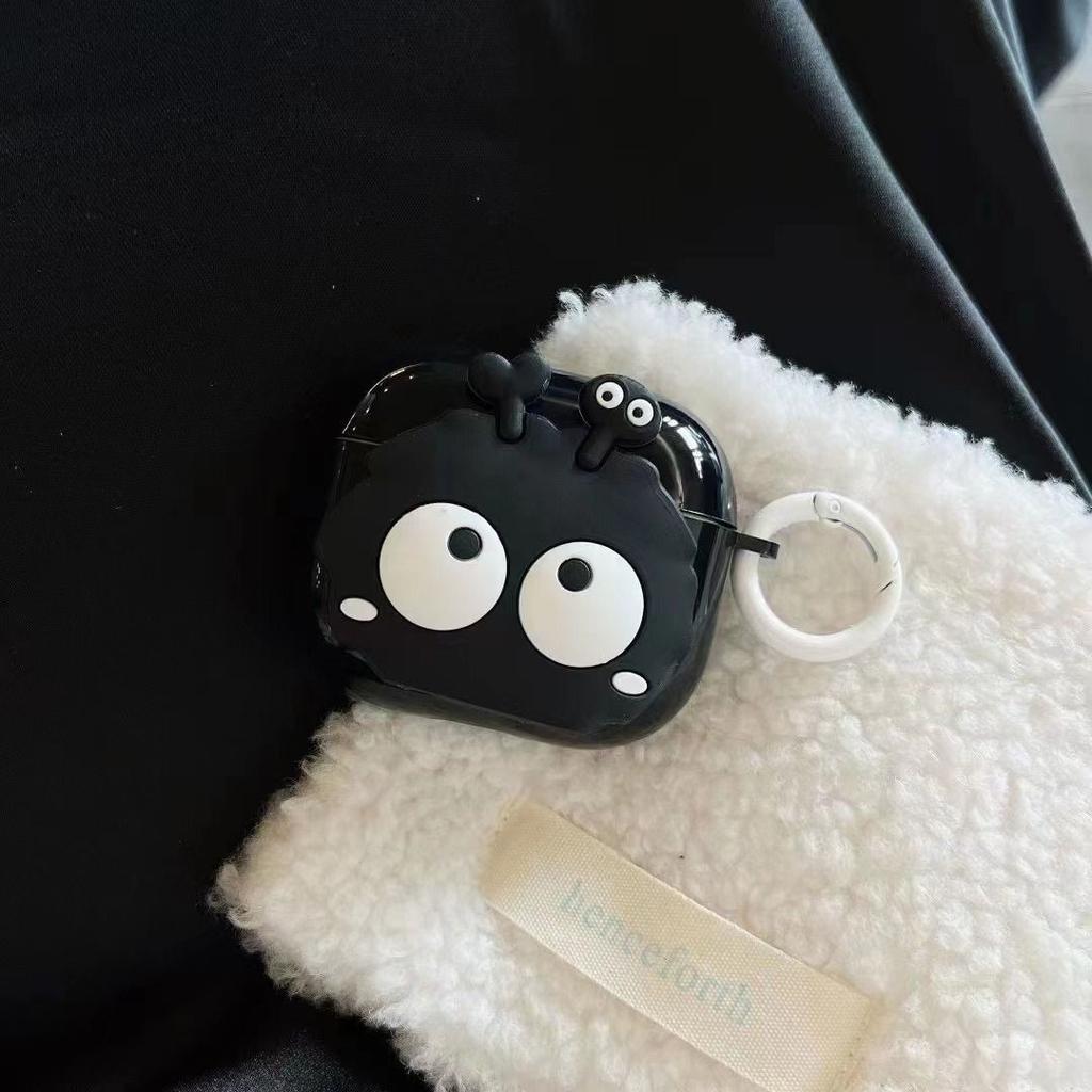 Applicable Apple ins cute smiley face black briquettes AirPods1 earphone case pro1 earphone cover