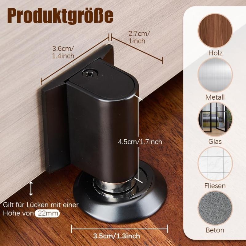 Adjustable Magnetic Door Stoppers Heavy Duty Door Holder Self Adhesive Designs for Quiet Operate & Wall Protections