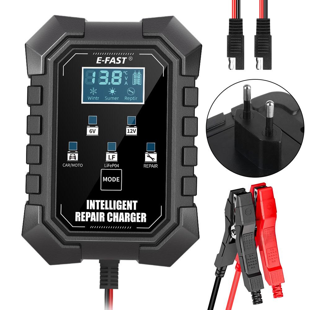 

Быстрый разъем для мотоцикла, внедорожника, грузовика, умного автомобильного зарядного устройства 12 В/6 В, многофункциональное импульсное зарядное устройство для ремонта аккумулятора