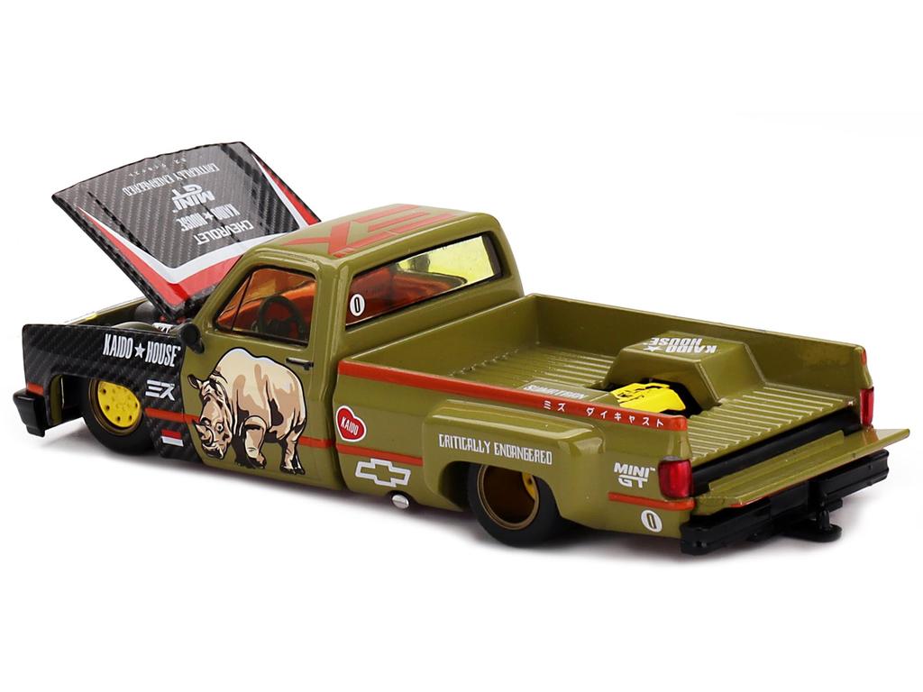 MINI GT Dual Pickup Truck Sumatra Sai Tan and Carbon Graphic House Special Diecast Model Car KHMG153 (Design) 1/64
