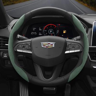 Suitable for Anti-Slip Buckle Segmented Suede Steering Wheel Cover Suitable for Cts 2013 Ct4 Carbon Interior Ct5 Xt5 Xt4 Xt6 Escalade Srx Xt 