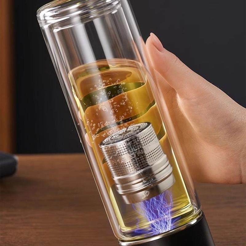 GIANXI High Appearance Level Magnetic Tea Separation Cup 2025 New Men's Office Double Glass Water Cup Magnetic Bomb Tea Cup
