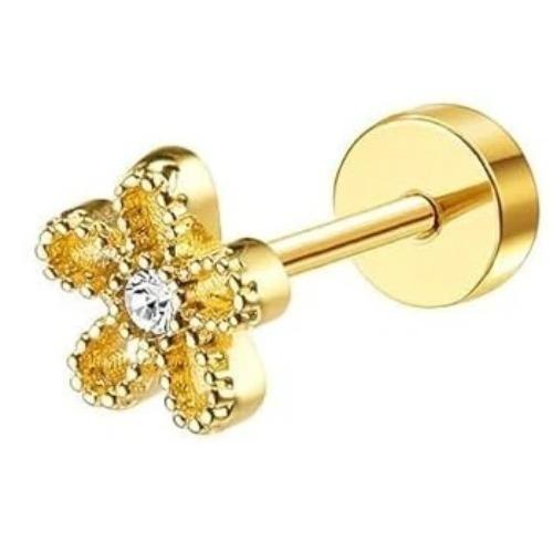Bobisty 1PC Cartilage Earring Stud for Women Surgical Steel Flat Back Earrings Hoop Flower Snake Shape Helix Piercing Jewelry