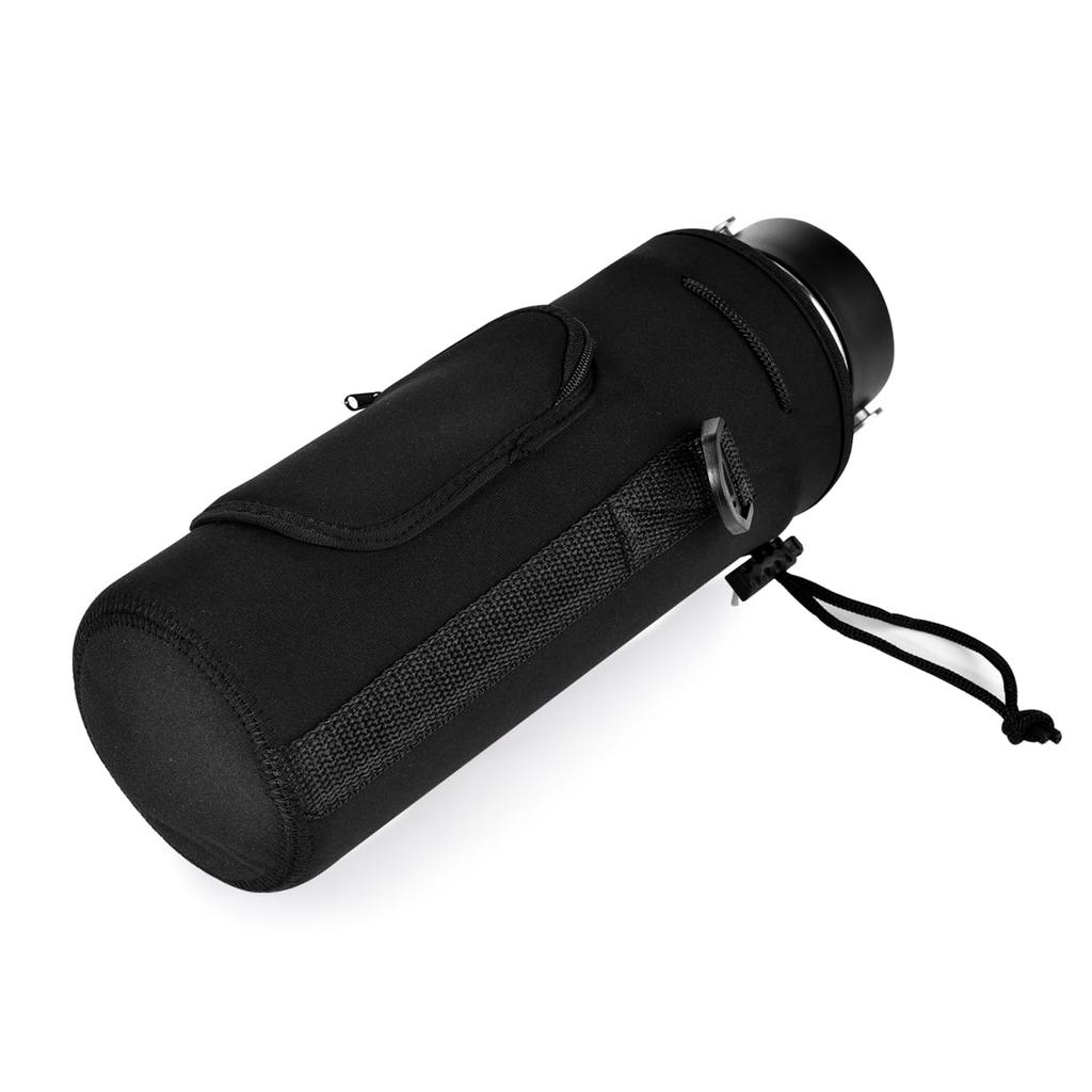 Kuymquat Water Bottle Case Keeps Bottles Cold Adjustable Shoulder Fits Bottles Up To 9cm In Black & Cover, Insulated, & Hot, 1000ml-1200ml, Neoprene,