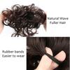 Unordentlicher Dutt Haarteil Wellig Lockig Synthetisch Hochsteckfrisur Chignon Fake Scrunchies Pferdeschwanzverlängerung für Damen Dunkelbraun