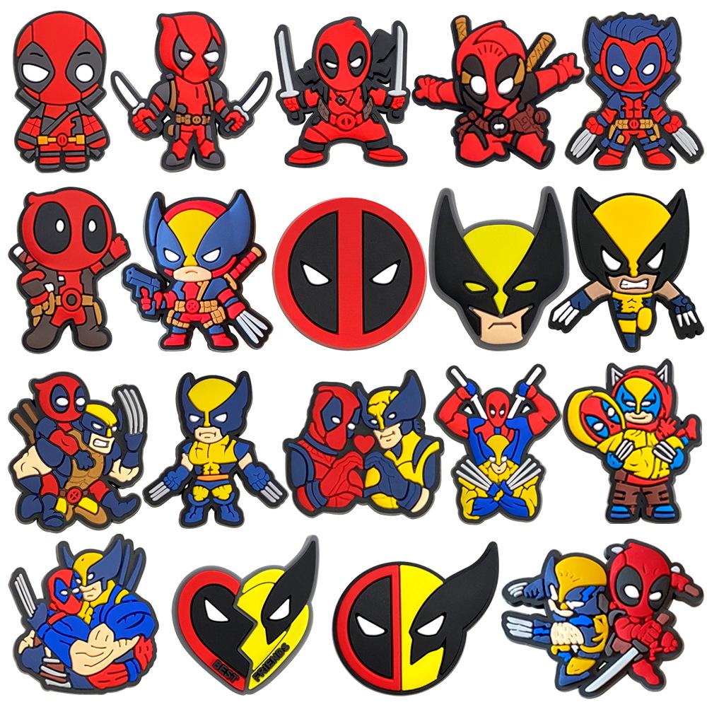 Deadpool & Wolverine Clog Charms: DIY Soft Rubber Shoe Accessories & Croc Decorations