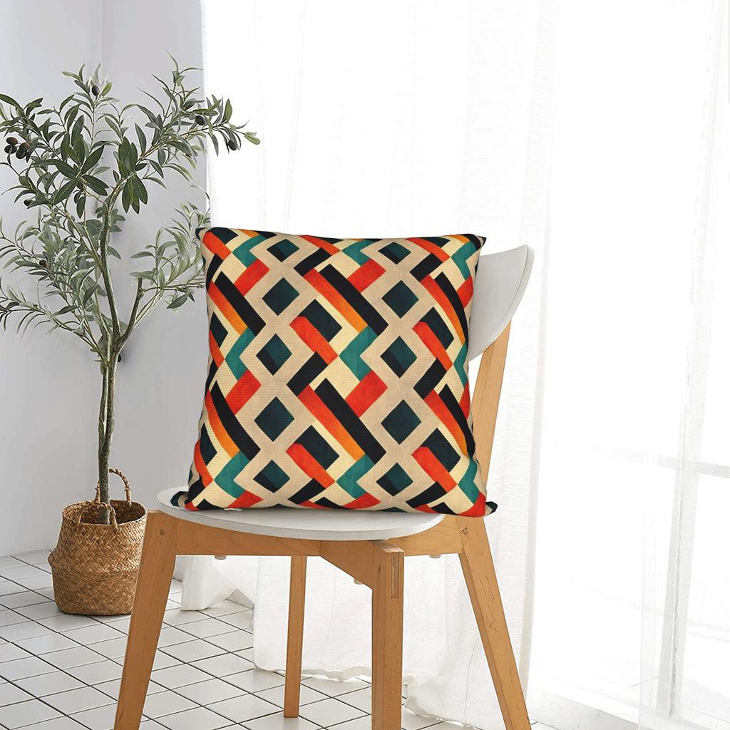 Abstract Geometric Pattern Pillowcases Cute Funny Pillow Case For Chair Sofa Home Decor Comfy Pillow Cover