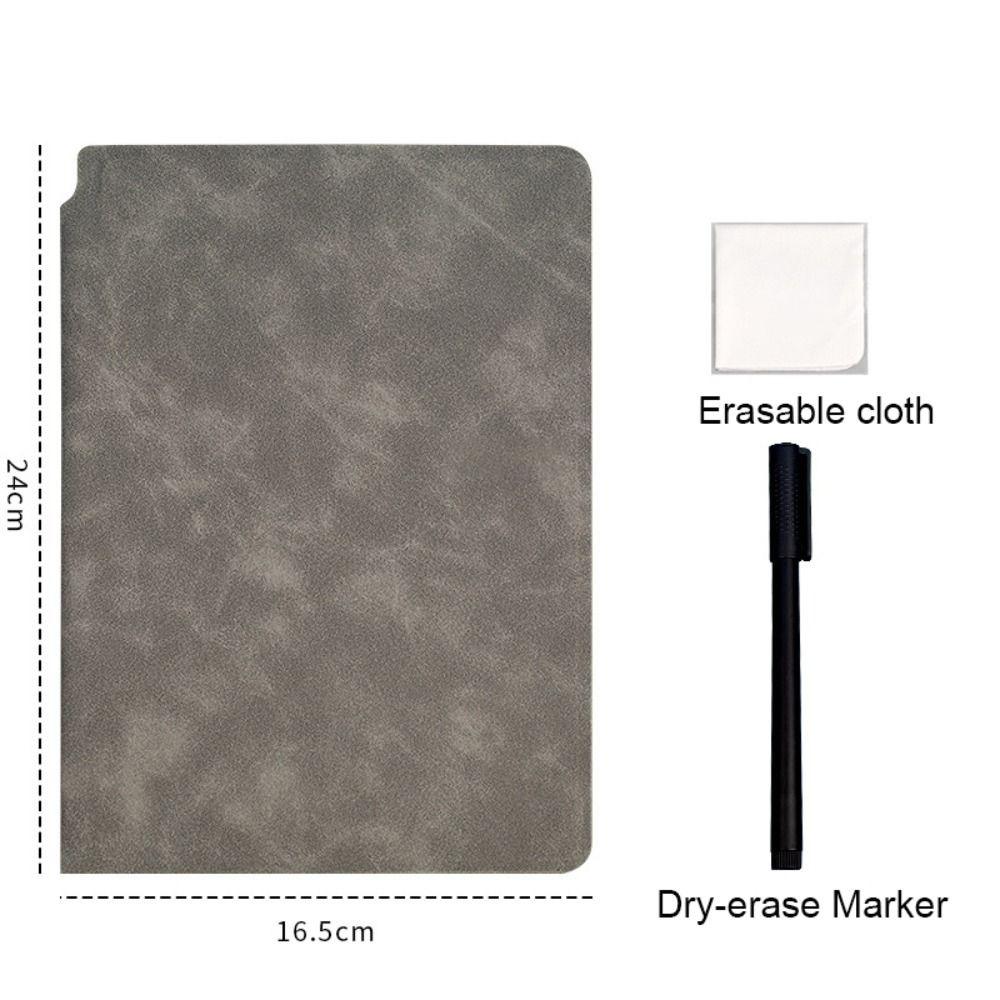 Reusable A5 Whiteboard Notebook Leather Writing Board Stylish Memo Pad  School Office