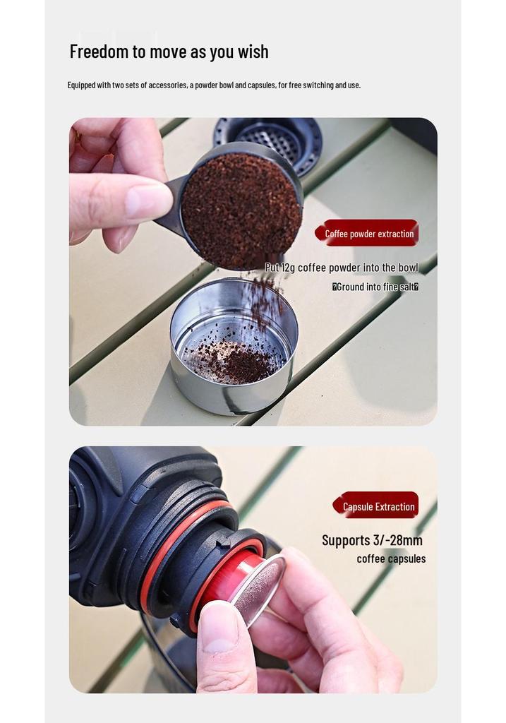 Compact Portable Dual-Use Italian Coffee Maker for Travel & Home