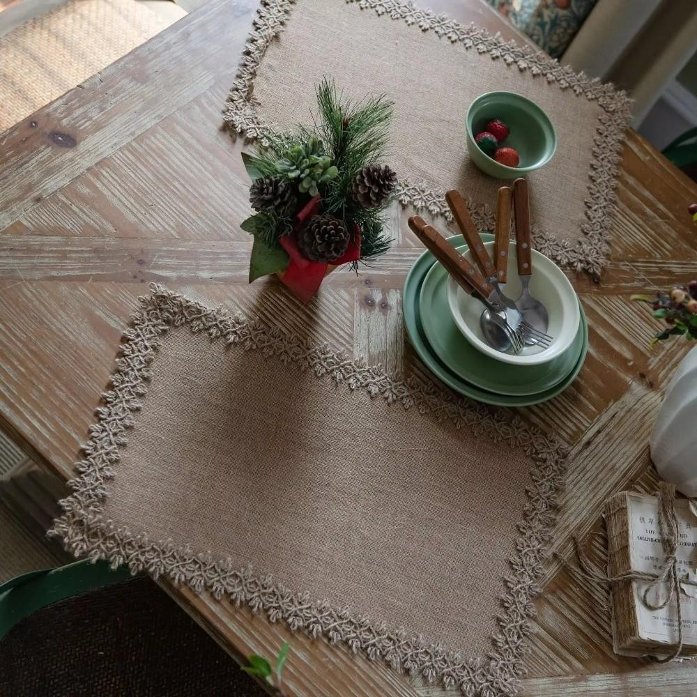 Jute Burlap Table Runner Macrame Edges Machine Wash or Brush Macrame Table Runner Family Dinners
