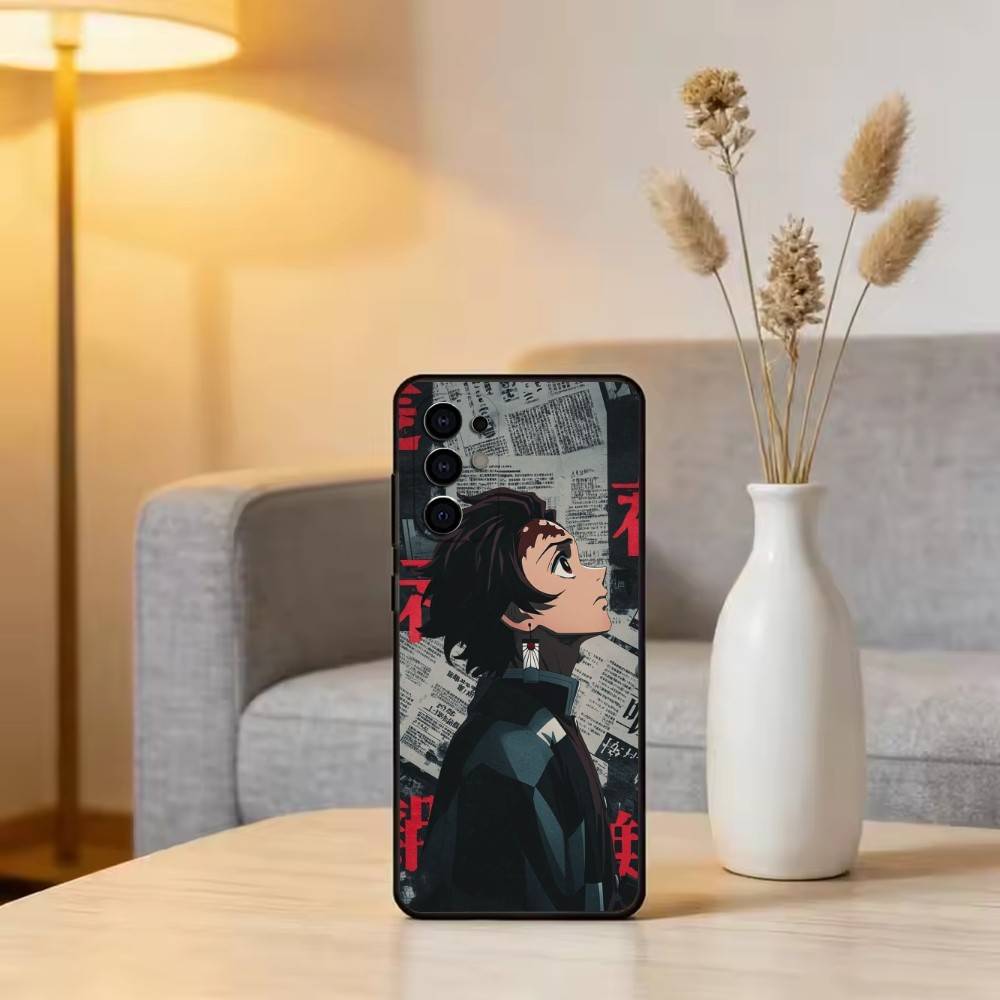

D-Demon S-Slayer Kamado Tanjiro Phone Case For Samsung S25,S24,S21,S22,S23,S30,Ultra,S20,Plus,Fe,Lite,Note,10,Black Cover Samsung S22plus5G