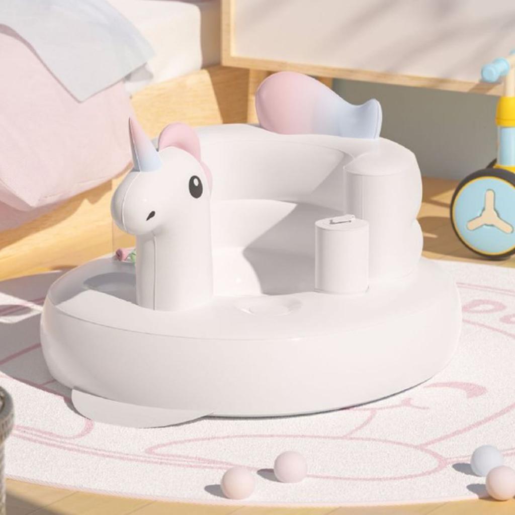 Baby Chair Inflatable Cute Animal Pattern Large Base PVC Soft Comfortable Inflatable Infant Chair