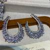 Luxury Heavy Industry Party Zircon Micro-Inlaid High-End Party Dress With Elegant Earrings, Necklace, Bracelet Set