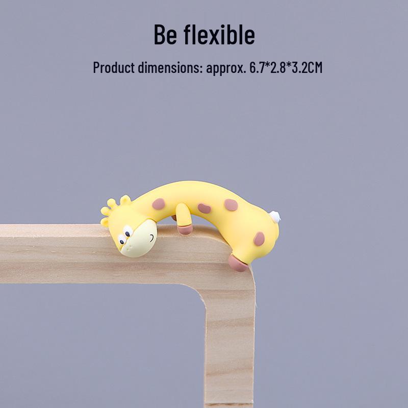 Giraffe Monitor Lying Down Ornament for Car Dashboard or Desktop Decoration As Shown