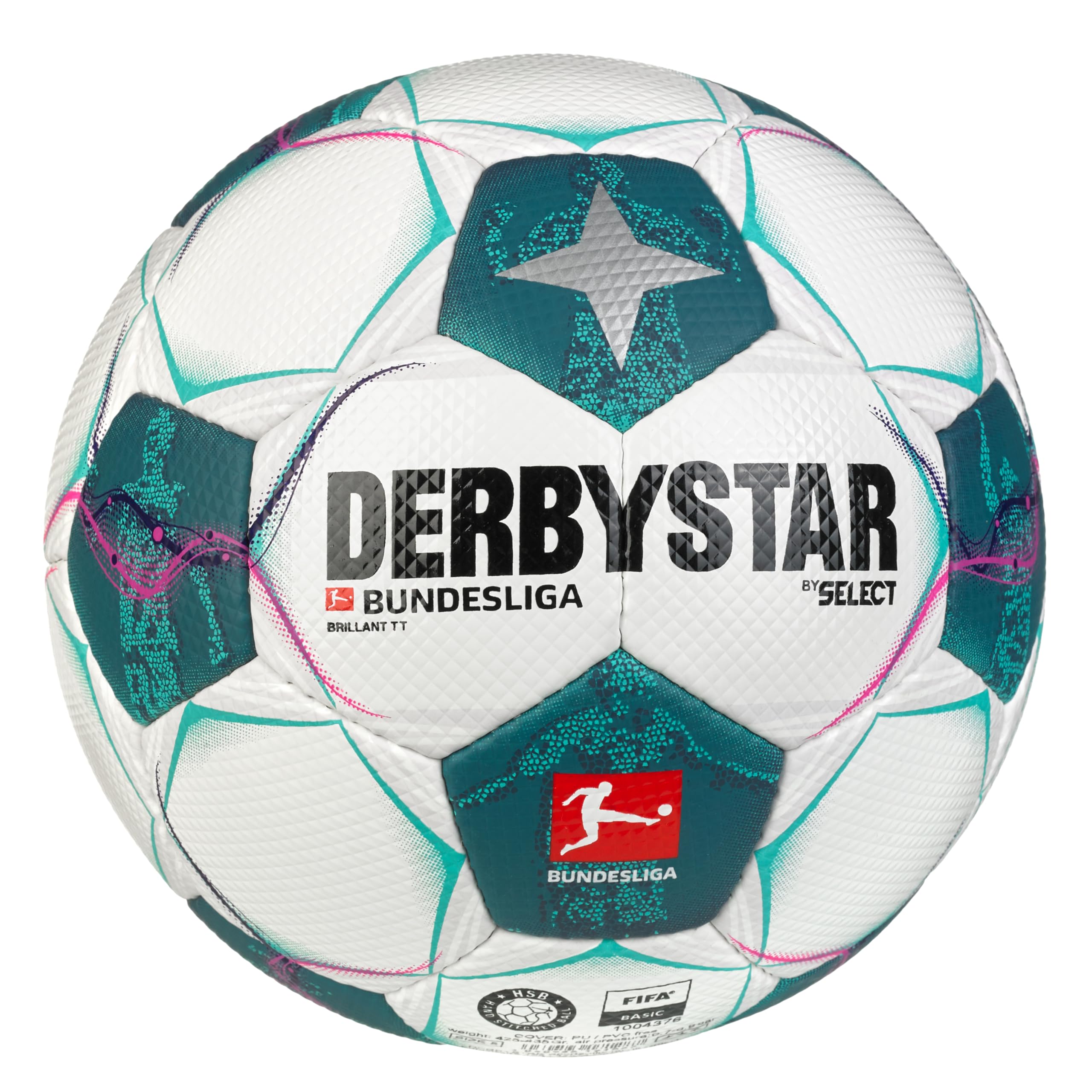 

DERBYSTAR Бундеслига BRILLANT TT V24 Футбол Размер FIFA Basic для средней школы и взрослых Мяч, 5, Одобрено, Средняя, Школа,