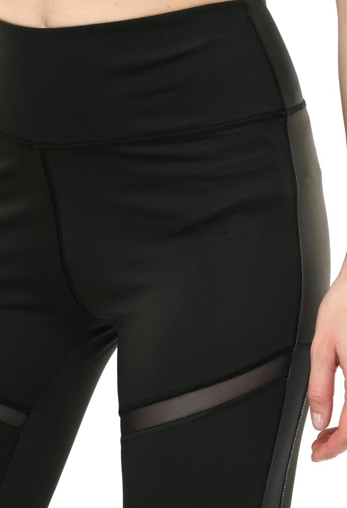 Body Smith Solid Black Mesh Workout Tights
