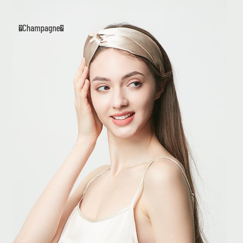 19 Momme Double Layer Silk Headband - 100% Mulberry Silk Hairband for Women, Perfect for Face Washing and Hair Styling