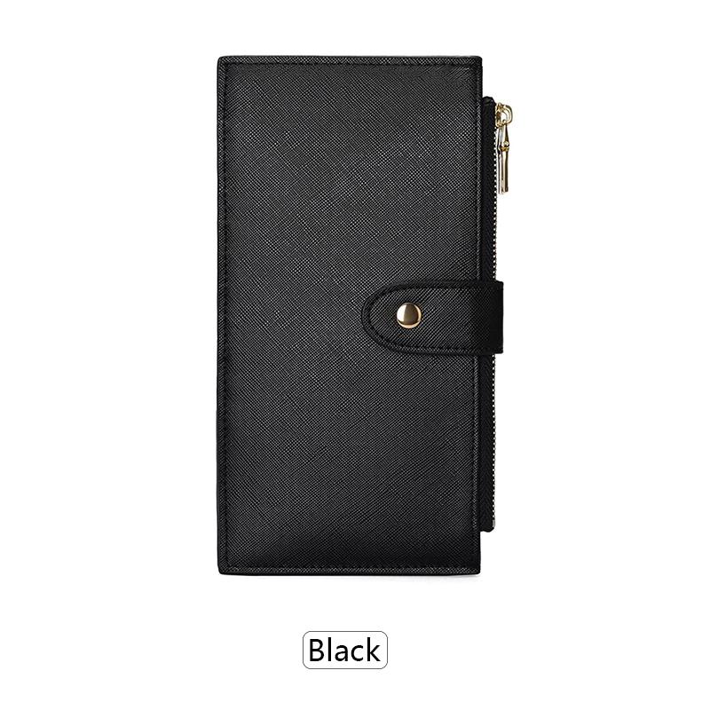 Fashionable women s long wallet RFID anti-theft brush, double zipper large capacity card holder, high-quality PU women s wallet