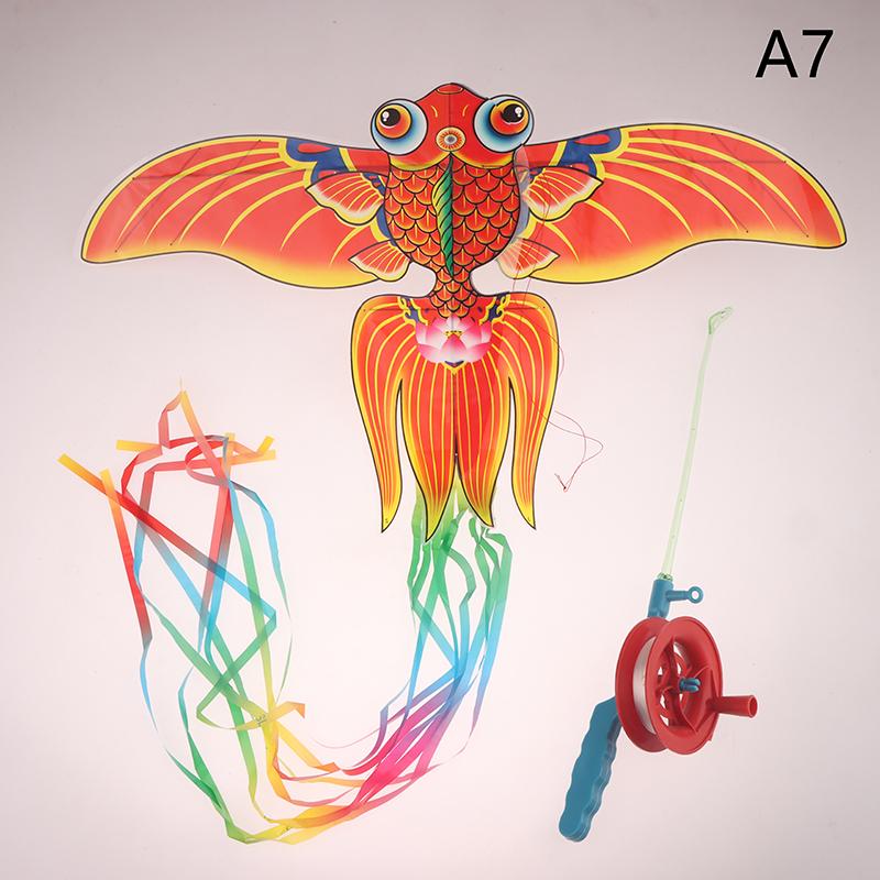 

Children Kite Cartoon Foldable Mini Plastic Toys Kite With Hand Brake Fishing Rod For Kids Outdoor Fun Toy For Family Gathering A7