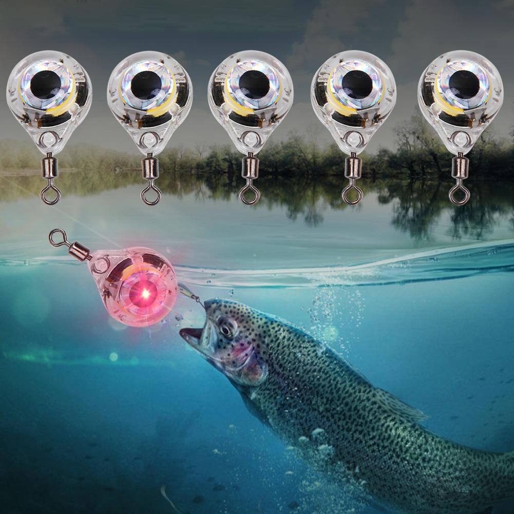 5 Pcs LED Underwater Fishing Light Eye Shaped Night Lamp Lure Attractor Lure Bait Tool