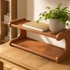 Screwless Bamboo Desktop Storage Rack | Rounded Smooth Edges, Warm , for Office 2 Tier 30CM