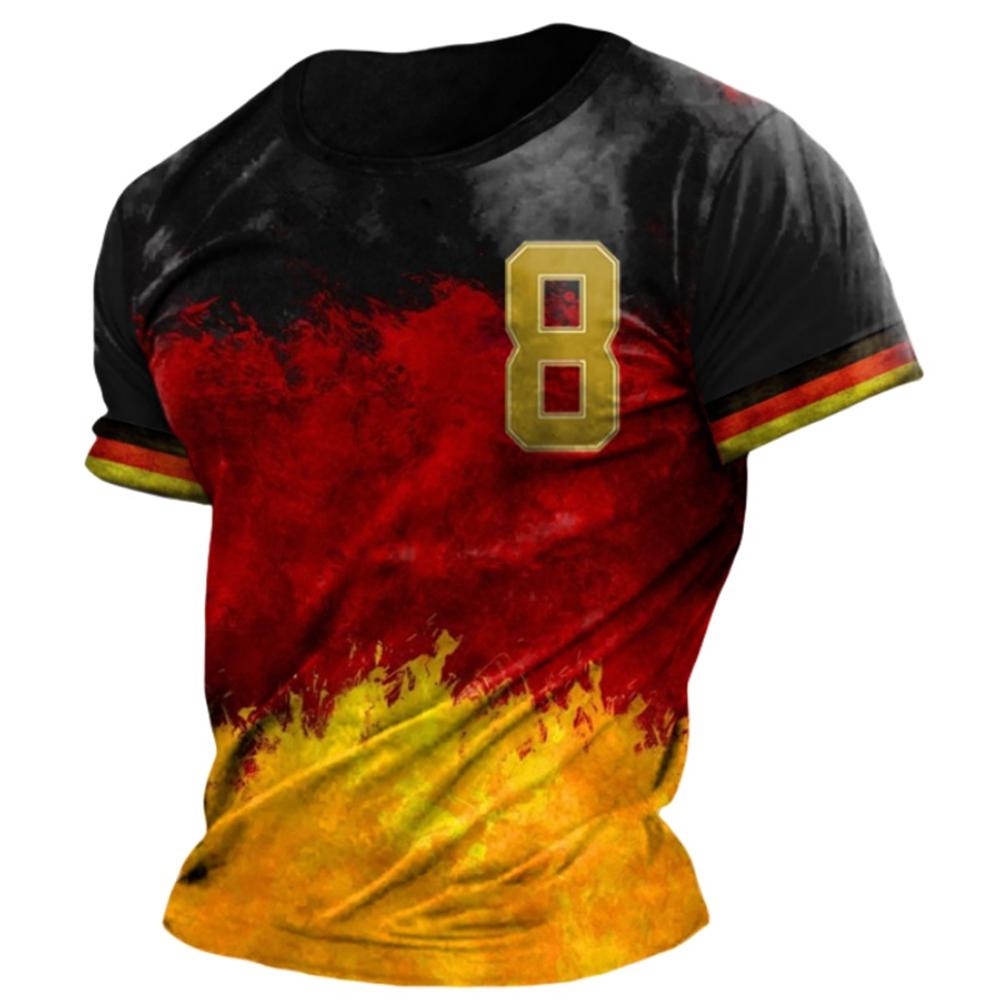 2026 3D Germany Men's T-Shirt Flag Print O-Neck Short Sleeve Loose Tee Shirts Streetwear Summer Men's Handsome Clothing 5xl