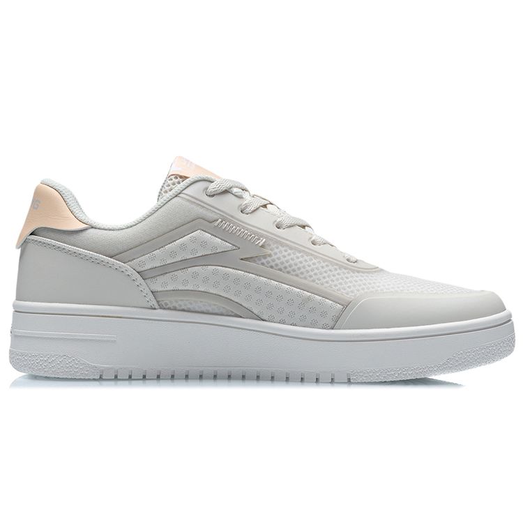 Li Ning Classic Casual Rebound Low-Top Skate Shoes Women sneaker White Apricot AGCR186-1