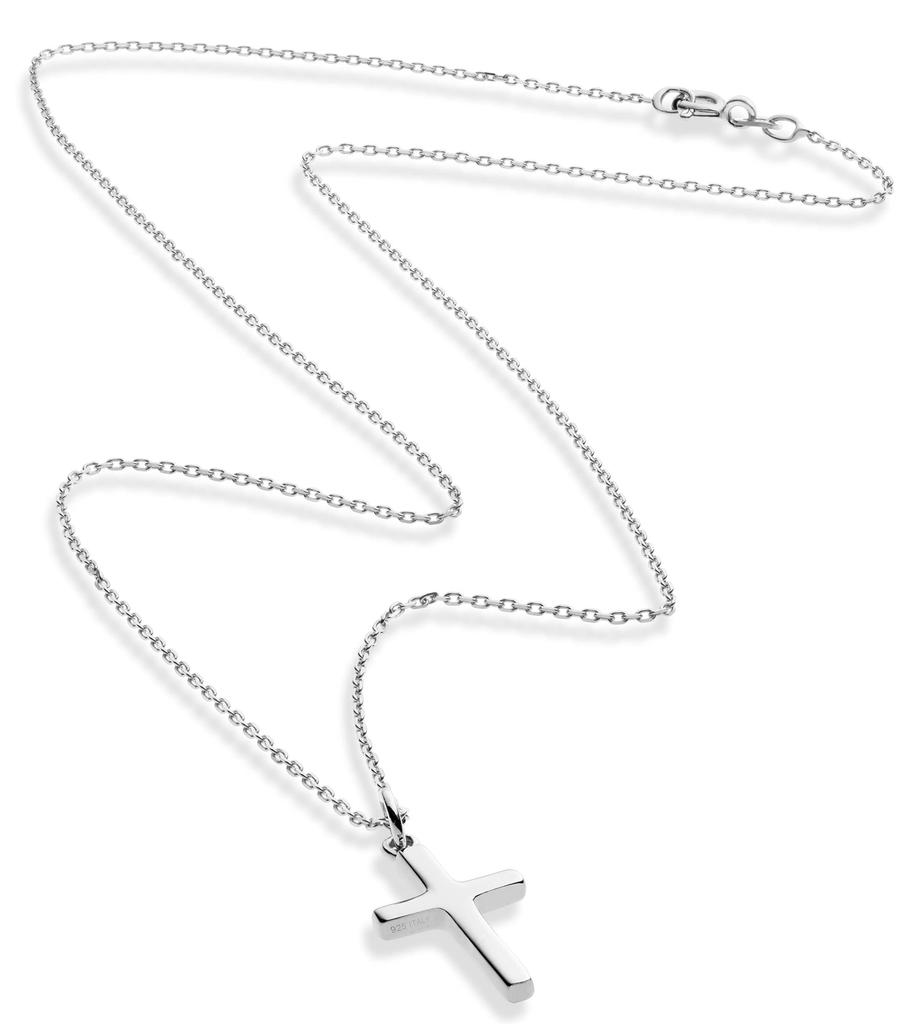 Miabella Italian 925 Sterling Silver or 18K Gold Plated Small Cross Pendant Necklace for Women with Chain Made in Gold Plated Sterling No Jewels 18"