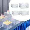 Acrylic Cube Display Box Riser for Buffet Table Food Display Stand Nesting Riser for Food Collection Jewelry Dessert Cake