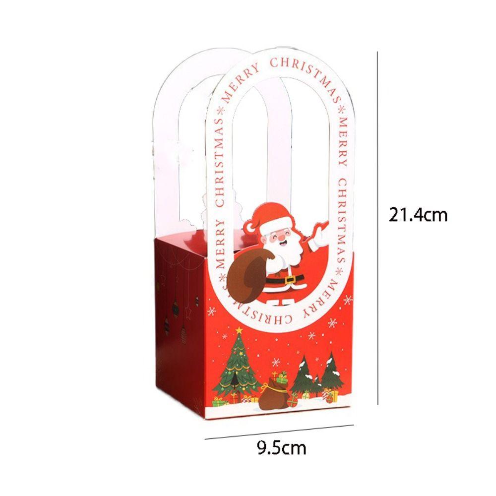 10pcs Paper Christmas Fruit Packaging Box Cute Xmas Eve Packaging Bag Christmas Gift Box Chocolate