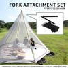 DOD Futamata No Kiwami One Pole Tent Bifurcated Attachment Adjustable Set with Leg Pole 300cm Total Angle/Length [Full Length] FA5-603-BK