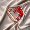 Elegant Rhinestone Heart Brooch: Versatile Jewelry Pin for Women's Suits & Shirts