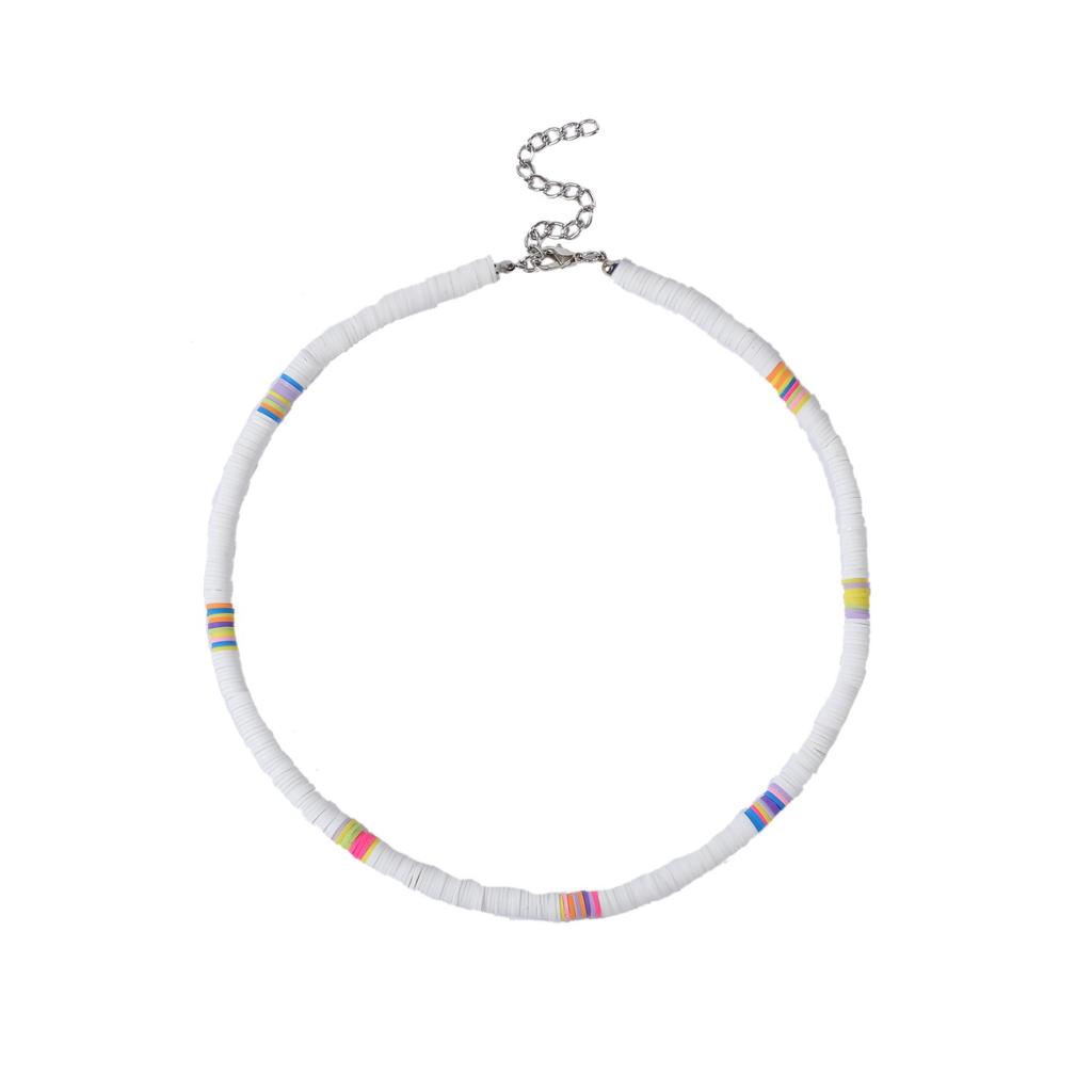 Colier pentru Femei Colier cu Piesă Rotundă din Ceramică Moale Colier Colorat Boem Colier din Ceramică Moale Colier Frumos Elegant pentru Ea