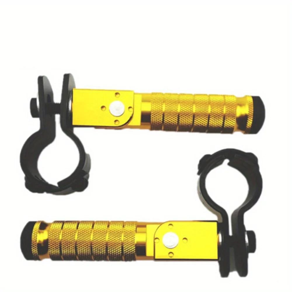1 Pair Motorcycle Refitted Pedal CNC Aluminum Alloy Folding Pedal Electric Vehicle Safety Guard Bar with Foot Nails.