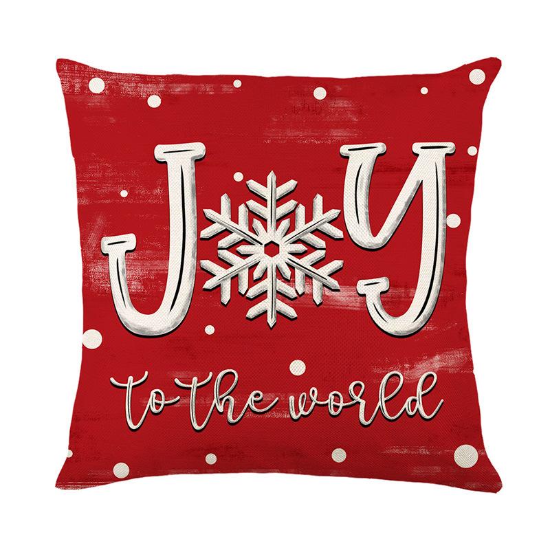 

Рождественский льняной чехол для подушки, чехол для дивана с принтом, украшение на рождественскую елку, праздничная подушка 45*45cm JYM510-4