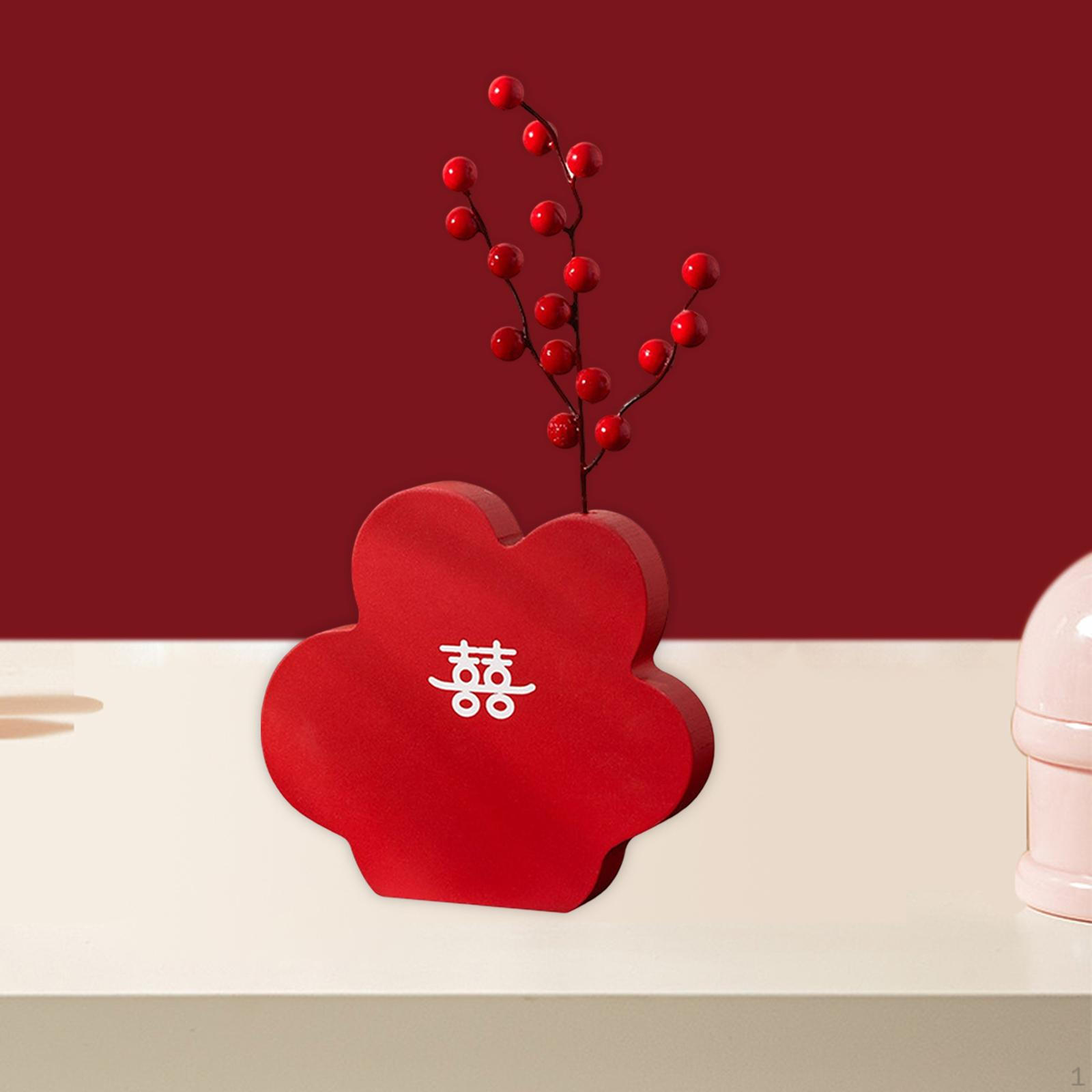 

Creative Red Wedding en Statue for Bedroom Decoration Housewarming Gift Flower