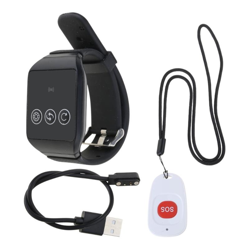 Multifuntional Wireless Call System Emergency Button Watch Assistance Pager Emergency Alert Watch for Care Providers 1