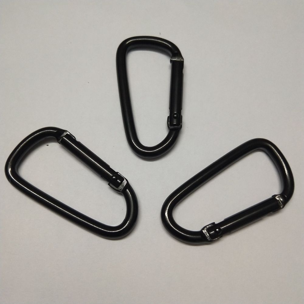 Aluminium Safety Buckle Keychain Camping Hiking Hook Black Climbing Button Alloy Carabiner