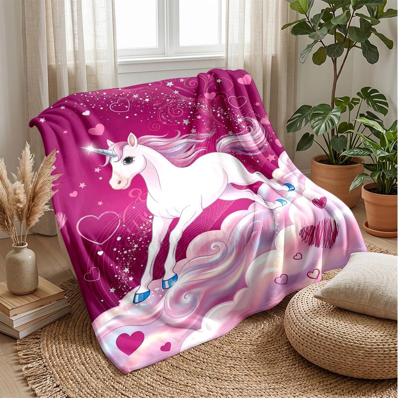 Unicorn in Rainbow Dress Theme blanket Lightweight Warm Flannel Blanket Decorative Throw Blanket for Home Decoration