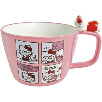 Caneca de Sopa Sanrio Hello Kitty 4koma Figura da Kitty Incluída Produtos Sanrio Louça de Mesa