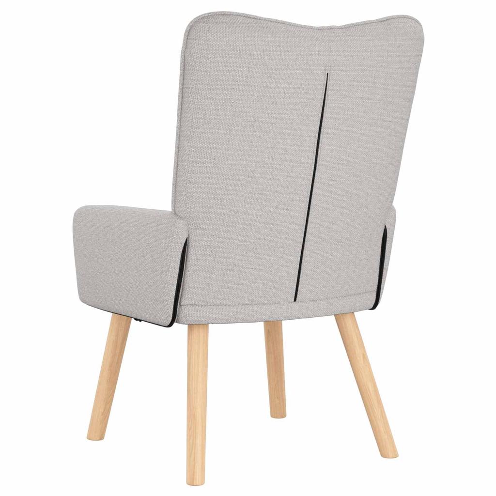 Armchair Cloud Gray Fabric and Plywood