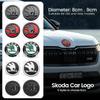 80mm 90mm ABS Auto Front Heck Emblem Aufkleber Styling für Skoda Octavia 2 3 Fabia Kamiq Kapoq Kodiaq Rapid Superb Yeti etc.