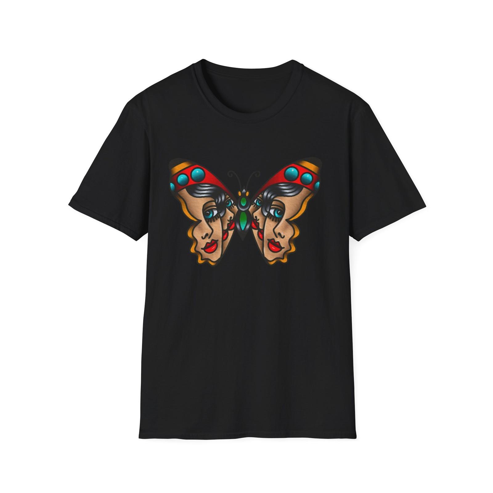 Traditional Tattoo Flash Pin Up Butterfly T-Shirt, Sailor Old School Unisex S разноцветный