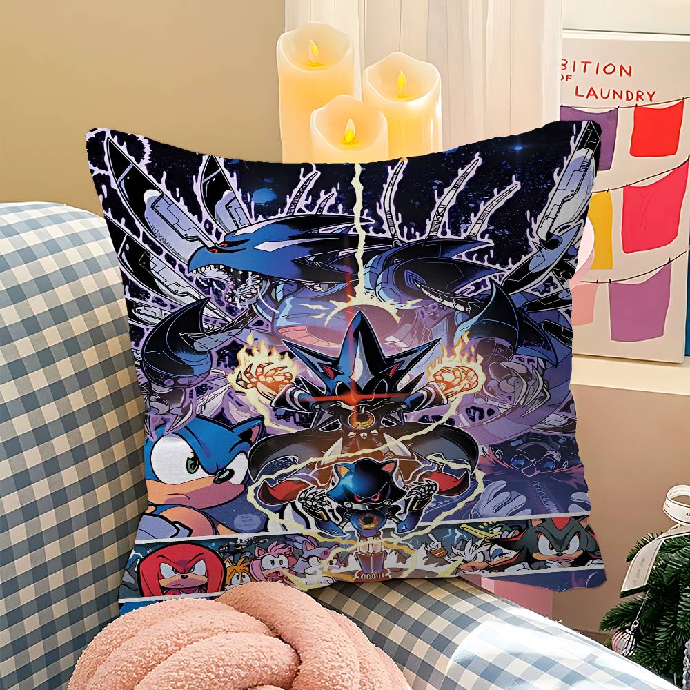 Anime Game S-SonicS Personalized Pillow Cover Kids Bedroom Wild Party Decor Pillowcase Kid Birthday Shower Gift