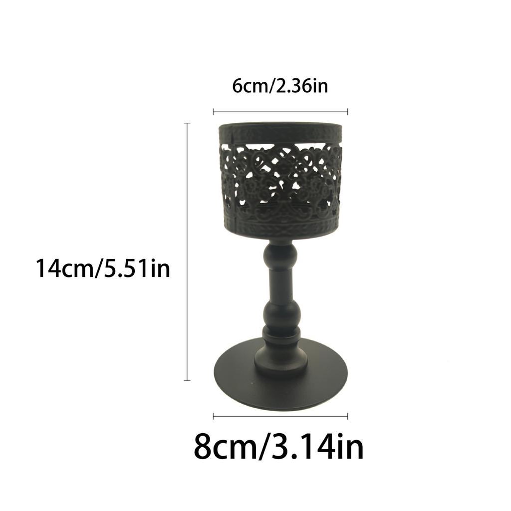 Originality Iron Candlestick Hollow Out Candle Holder Ornament Home Romantic Atmosphere Candlestick Decoration