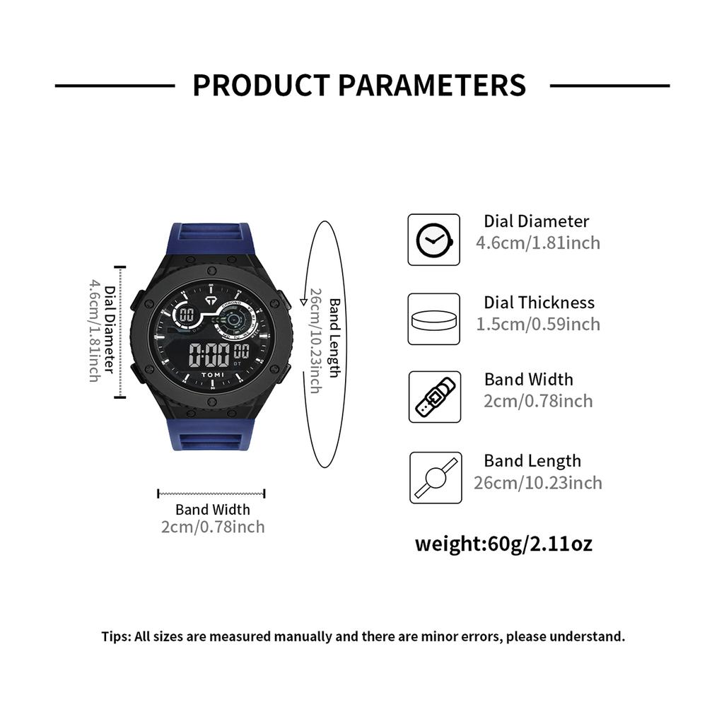 Men's LED Luminous Digital Watch Minimalist Design 30M Waterproof Men's Sports Watch Date Student Electronic Watch